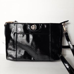 NEW Giani Bernini Bark Patent Leather PVC Shiny Bl